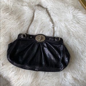 Black Coach Garnett bag with silver detail